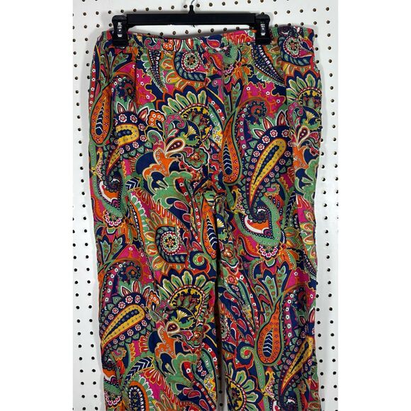 Vera Bradley Bright Colorful Paisley Floral Drawstring Elastic Waist Lounge Pant - Picture 8 of 9